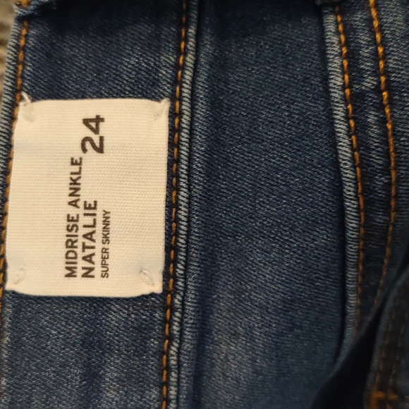 Hudson Midrise Ankle Natalie Super Skinny Blue Jeans New Women's 24 Stretch - Picture 4 of 10